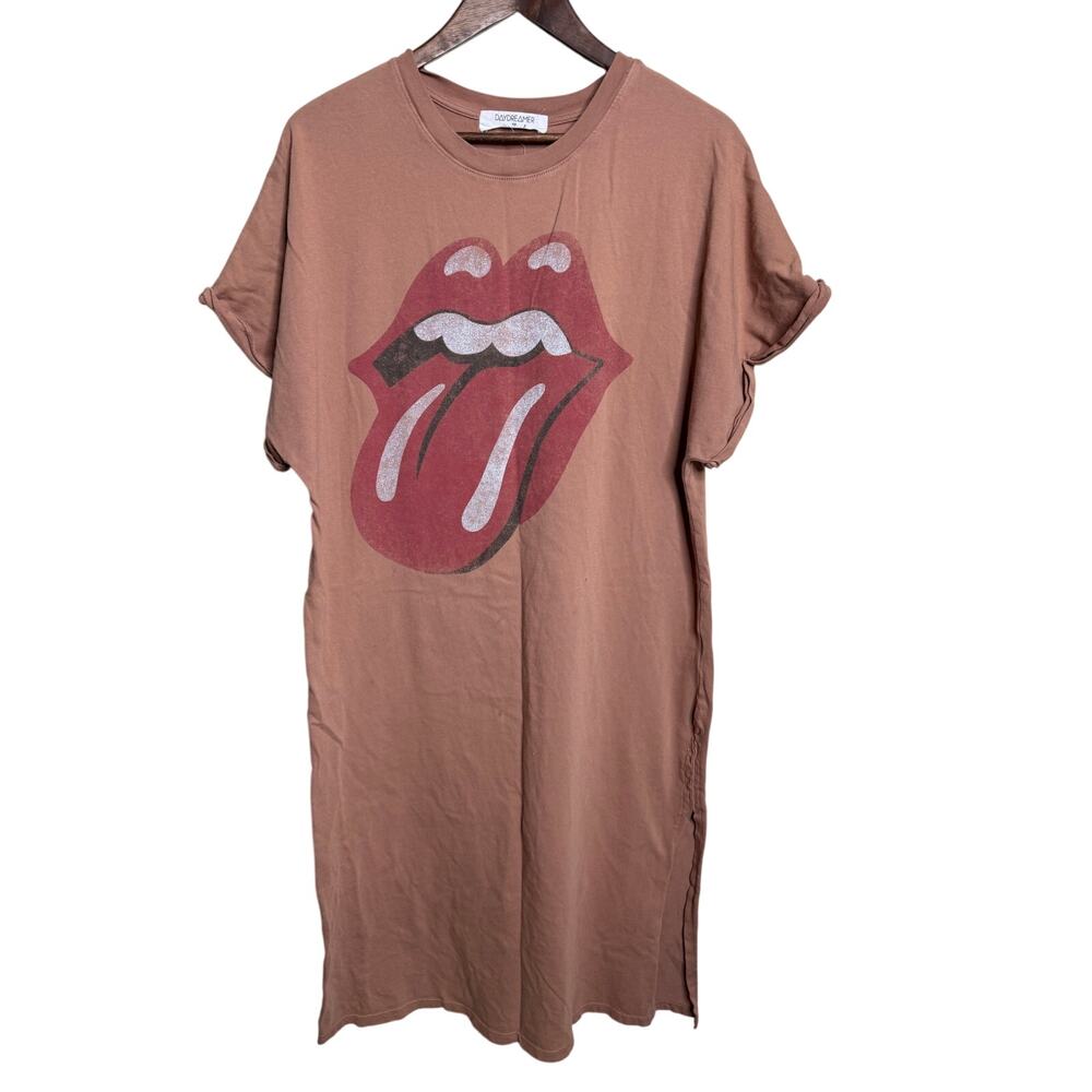 Daydreamer for Free People Rolling Stones ’89 Graphic Midi T-Shirt Dress Brown L